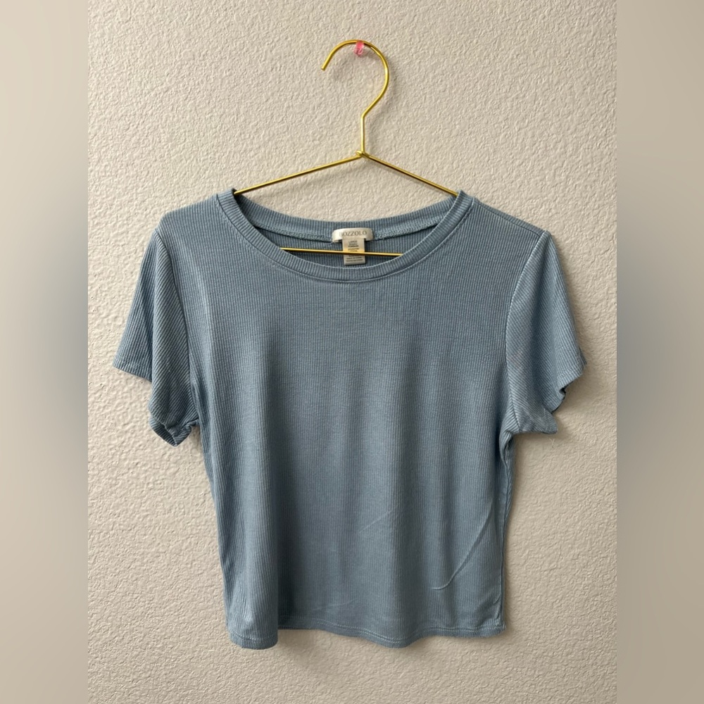Bozzolo, size L, blue teal crop top